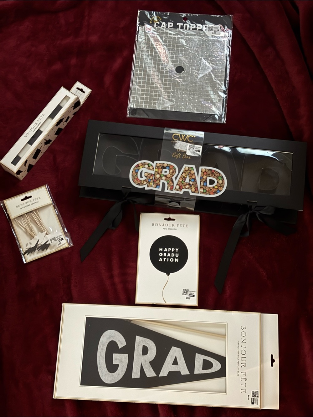 Graduation Gift Box Fillable Snack Snackle Box & Decor Bundle